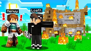 SETTING FIRE TO MY FRIENDS HOUSE in Camp Minecraft [upl. by Kind]