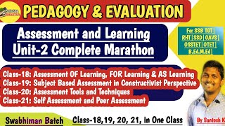 Assessment and Learning Unit2 Complete MarathonPedagogy and EvaluationSSB TGTRHTOSSTETSSD [upl. by Ralleigh763]