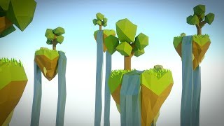 PigArt  BLENDER Timelapse Low Poly Floating Islands [upl. by Aneeles]