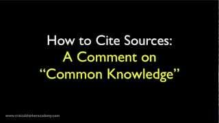 How to Cite Sources A Comment on Common Knowledge [upl. by Zilef219]