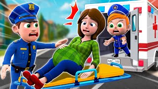 Baby Police Rescue Pregnant Mother🤰 Caring Pregnant Song  Tiny Cookies Nursery Rhymes amp Kids Song [upl. by Tips]