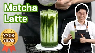 The best Iced Matcha Latte recipe  Green Tea latte  Better than Starbucks [upl. by Ecnahc]