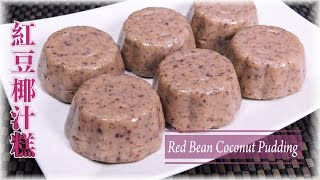 Red bean Coconut Pudding Recipe  紅豆椰汁糕 [upl. by Sucam279]