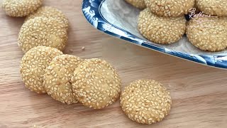 Sesame Biscuits  Biskut Bijan  CNY cookies  白芝麻饼干～ 过年饼 [upl. by Niuqaoj]