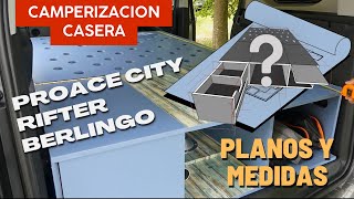 🛠Medidas MUEBLE CAMPER Proace City Rifter Berlingo Combo CAMPERIZACION CASERA FACIL DIY FLIPFLOP [upl. by Persas]