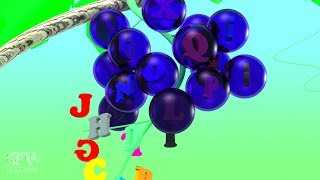 Aprender el alfabeto inglés con uvas  Canciones del Abecedario para Niños  3D ABC [upl. by Galvan]