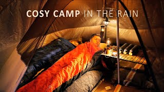 Cosy Camping in Rain Sun and Wind  Relax Eat Sleep in Tipi Tent ASMR [upl. by Ettesus]