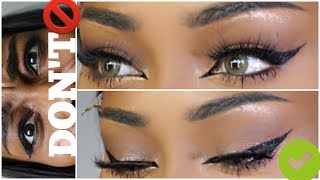 How to Easy Winged Eyeliner for Hooded Eyes for Beginners [upl. by Shuler]