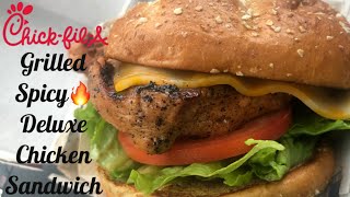 ChickFilA NEW Grilled Spicy Deluxe Chicken Sandwich Review [upl. by Novat]