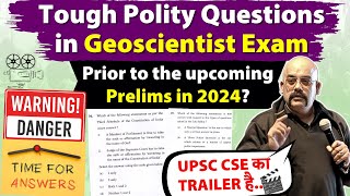 Prelims 2024 Tougher UPSC Geoscientist Polity Questions Paper Analysis by Dr Sidharth Arora [upl. by Vivian307]