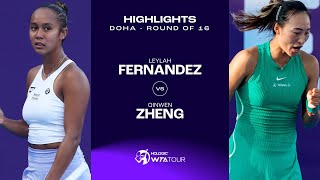 Zheng Qinwen vs Leylah Fernandez  2024 Doha Round of 16  WTA Match Highlights [upl. by Durst495]