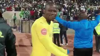 Bloem Celtic supporters sing for Mamelodi Sundowns players and coach Pitso Mosimane [upl. by Eltsryk]