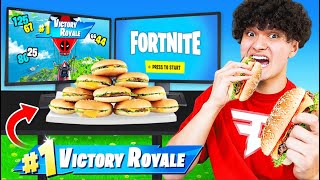 Every Elimination I Eat a Bigger Burger in Fortnite [upl. by Belding363]