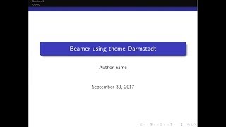 how to use theme darmstadt in beamer [upl. by Amandi]