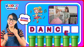 Learn 30 Action Words amp Spell with Miss V  Fun Verb Learning for Kiddos  Kids English Vocabulary [upl. by Robinett]