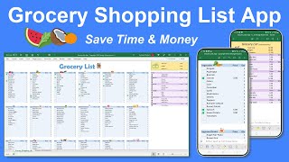 🍉Grocery Shopping List App Add Prices Compare to Budget Save Time and Money iPhone  Android🍓 [upl. by Briny]