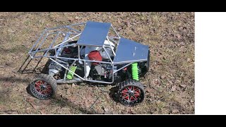 50cc Kraken Vekta aluminum roll cage completion and test quotrollsquot at the track [upl. by Eihtak]