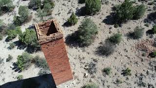 Aerial closeup of the historic Crescent City NV smoke stack [upl. by Arihk]