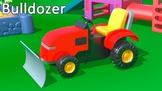 Kids 3D Construction 2 Build a BULLDOZER demo amp Learn to Count Lessons 건설 자동차 트랙터 시멘트 트럭 [upl. by Hanoj531]