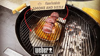 Weber Kettle Transformed Into An Offset BBQ Smoker  Smoke amp Sizzle Flame Tech Grills Short Ribs [upl. by Frydman347]