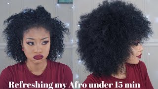 How I REFRESH amp MOISTURIZE my AFRO under 15  DisisReyRey [upl. by Berk]