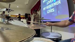 My Redeemer Lives Hillsong drum cover [upl. by Eamon593]