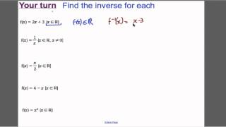 Functions  Inverses L7 Core 3 Edexcel ALevel Maths [upl. by Torosian]