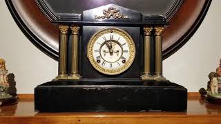 1904 Ansonia Boston Extra Mantle Clock With Open Escapement [upl. by Aleksandr]