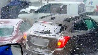 Dozens of Cars Pile Up During Snow Storm [upl. by Danialah]