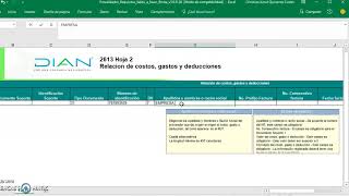 ¿Cómo se debe llenar el formato 2613 formato de costos y gastos es de la Dian [upl. by Dnallor]