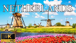 FLYING OVER NETHERLANDS 4K UHD  Calming Music With Stunning Natural Landscape Videos For Fresh [upl. by Teragram446]