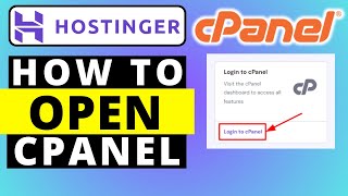 How To Open cPanel In Hostinger [upl. by Rosalee]