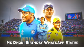 Ms Dhoni Birthday WhatsApp Status 🤩  Ms Dhoni Edit WhatsApp Status [upl. by Skiba]