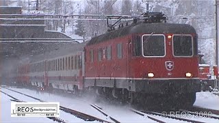 200002 SDw Bahhhof Goppenstein in winter Re 66 amp BLS still in passenger service CLASSIC BLS SBB [upl. by Ear]