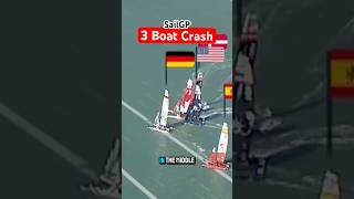 3 Boat Crash 🤬  Christchurch SailGP Crash between USA CAN and DEN [upl. by Nothsa71]