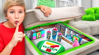 Vlad Builds a SECRET 711 in his Room [upl. by Booth]