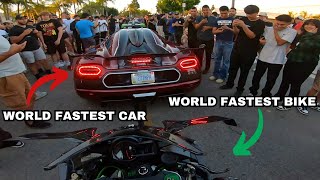 Sneaking My Ninja H2R To A Hypercar Meet [upl. by Haye]