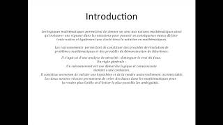 Logiques et raisonnements partie 1  Introduction [upl. by Furlong898]