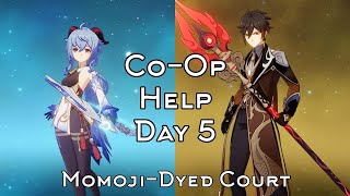 MomijiDyed Court Level 90  Day 5  Helping players in Genshin CoOp [upl. by Onurb]