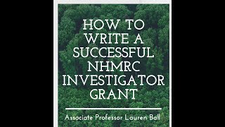 Postdoc Association Writing a Successful NHMRC Investigator Grant  21 September 2021 [upl. by Hasile598]