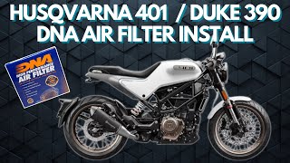 Husqvarna 401 DNA Air Filter Install  Airbox Cover Replacement [upl. by Nibaj369]