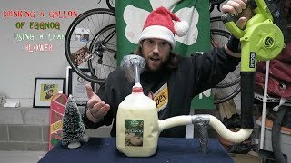 Drinking A Gallon of Eggnog Using A Leaf Blower in 1 Minute 23 Seconds Holiday Edition LA BEAST [upl. by Amsed869]