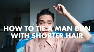 Tutorial How to tie a man buntop know with shorter hair  no spraygel needed [upl. by Senior]