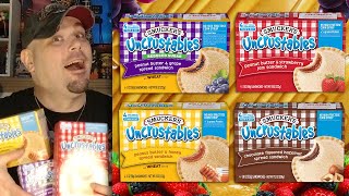 Smuckers Uncrustables Review Chocolate Hazelnut Honey Reduced Sugar Grape amp Strawberry [upl. by Pellikka]