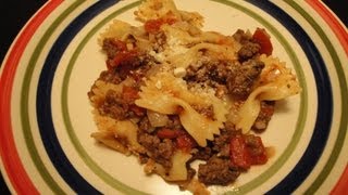 Bow Tie Pasta with Tomatoes and Ground Beef [upl. by Ryder765]