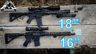 VELOCITY TEST  18quot vs 16quot AR15 [upl. by Aidnac352]