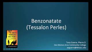 CC How to Pronounce benzonatate Tessalon Perles Backbuilding Pharmacology [upl. by Saihtam479]