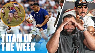 Reacting to the highlights from the Samoan ‘FREAK ATHLETE’ taking rugby by STORM  No Studs All Pads [upl. by Eerol]