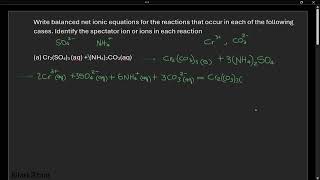 identifying spectotor ions balancing ionics compounds determining precipitants aqueous solutions [upl. by Llenrub148]