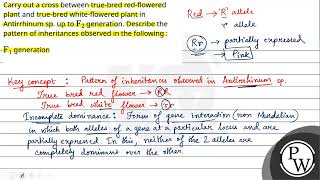 Carry out a cross between truebred redflowered plant and truebred whiteflowered plant in Ant [upl. by Roht]